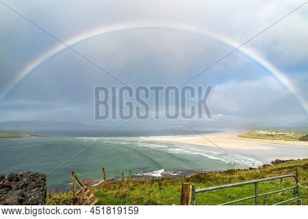 Amazing Rainbow Above Narin Strand By Portnoo In County Donegal Ireland