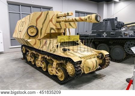 Verkhnyaya Pyshma, Russia - October 26, 2021: Self-propelled Artillery Lorraine Schlepper Lefh 18/4 