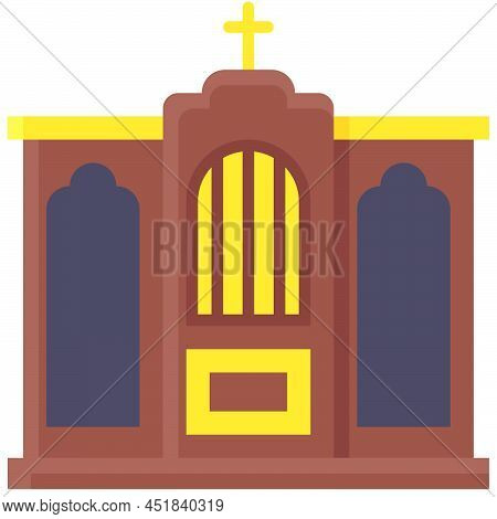 Confessional Icon, Traditions Of Christianity Related Vector Illustration