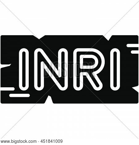 Inri Sign Icon, Traditions Of Christianity Related Vector Illustration