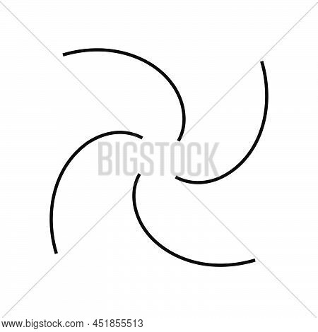 Spiral, Swirl, Twirl And Whirl Element. Helix, Volute Ripple, Vortex Shape