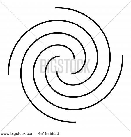 Spiral, Swirl, Twirl And Whirl Element. Helix, Volute Ripple, Vortex Shape