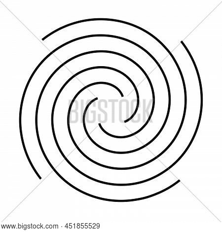 Spiral, Swirl, Twirl And Whirl Element. Helix, Volute Ripple, Vortex Shape