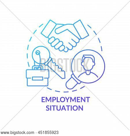 Employment Situation Blue Gradient Concept Icon. Labour Force. Social Issues. Social Planning Exampl