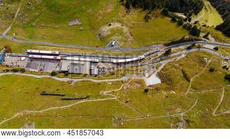 Famous Cog Railway On The Mountain Schynige Platte In Switzerland - A Popular Tourist Attraction