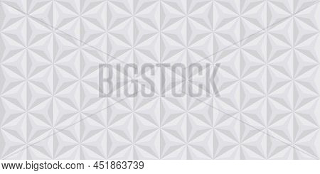 Triangle Geometric White 3d Background. Polygon Shape Pattern Backdrop. Grey Mosaic Geometry Pattern