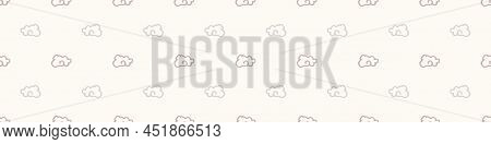 Calm Newborn Baby Minimal Sky Cloud Seamless Border Pattern. Gender Neutral Scandi Style Sketch Endl