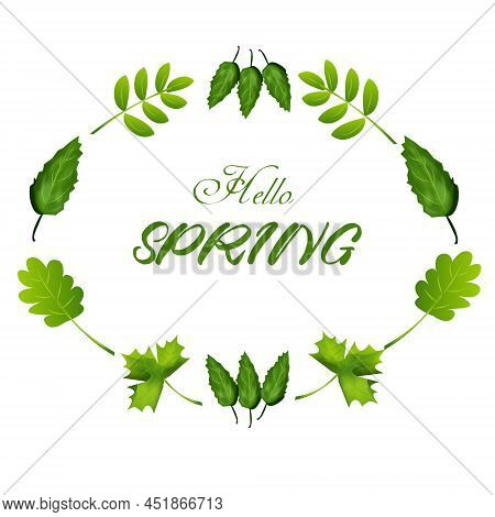 Spring Leaves Frame And Border Vector Illustration