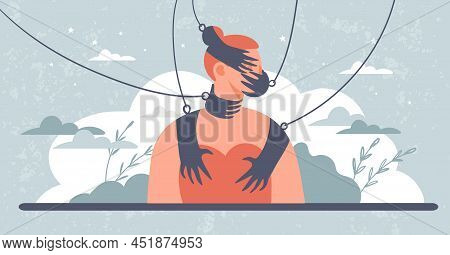 The Concept Of Domestic Violence, Harassment At Work, Female Sexual Psychological Trauma. Illustrati