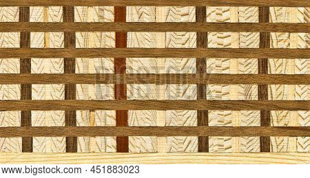 Wooden Marquetry, Patterns Created From The Combination Of Different Woods, Wooden Floor, Parquet, C