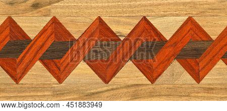 Wooden Marquetry, Patterns Created From The Combination Of Different Woods, Wooden Floor, Parquet, C