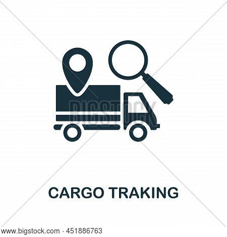 Cargo Traking Icon. Monochrome Simple Cargo Traking Icon For Templates, Web Design And Infographics