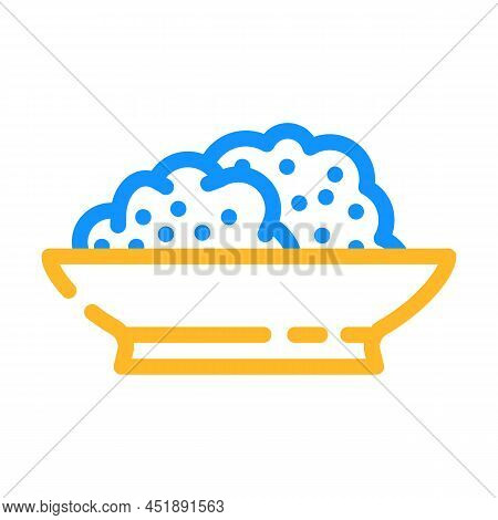 Ricotta Cheese Color Icon Vector. Ricotta Cheese Sign. Isolated Symbol Illustration