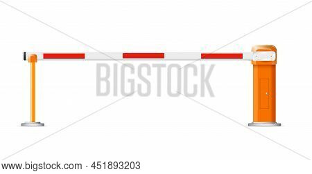 Barrier Flock.parking Zone Turnpike On White Background Vector Illustration.railroad And Parking Zon