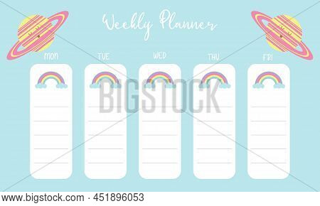 Cute Weekly Planner Vector & Photo (Free Trial) | Bigstock