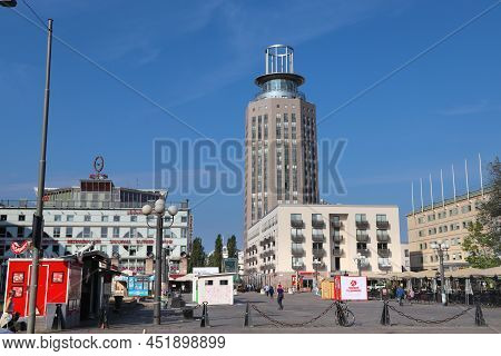 Stockholm, Sweden - August 24, 2018: Morning View Of Medborgar Square (medborgarplatsen) In Sodermal