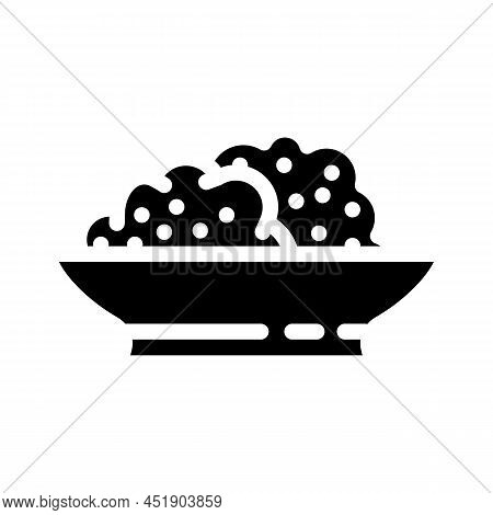 Ricotta Cheese Glyph Icon Vector. Ricotta Cheese Sign. Isolated Contour Symbol Black Illustration