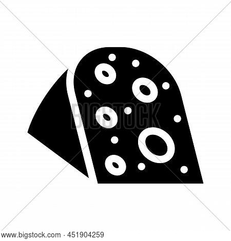 Gouda Cheese Glyph Icon Vector. Gouda Cheese Sign. Isolated Contour Symbol Black Illustration