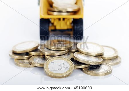 Pièces de monnaie et de camion