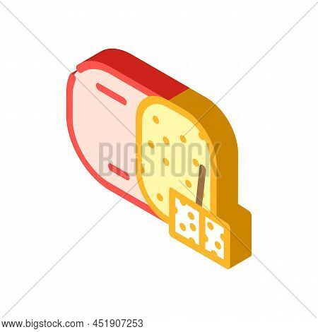 Edam Cheese Isometric Icon Vector. Edam Cheese Sign. Isolated Symbol Illustration