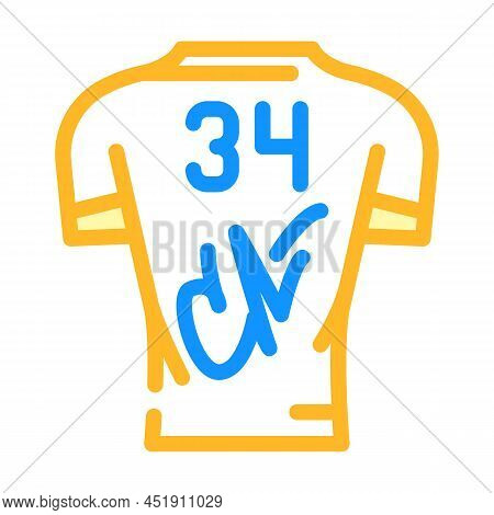 T-shirt With Autograph Color Icon Vector. T-shirt With Autograph Sign. Isolated Symbol Illustration