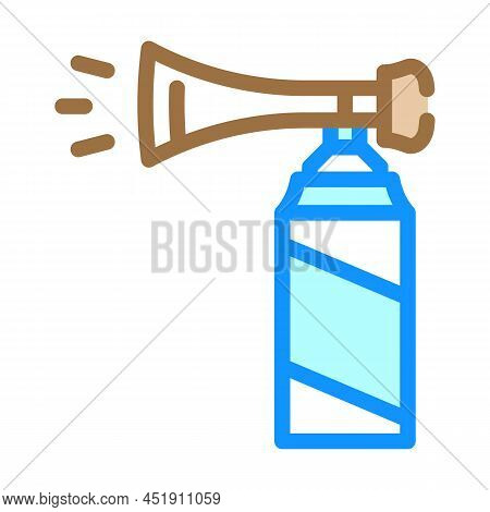 Vuvuzela Air Bottle Color Icon Vector. Vuvuzela Air Bottle Sign. Isolated Symbol Illustration