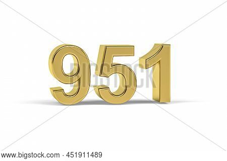 Golden 3d Number 951 - Year 951 Isolated On White Background - 3d Render