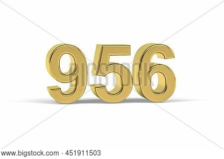 Golden 3d Number 956 - Year 956 Isolated On White Background - 3d Render