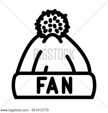 Fan Hat Cloth Line Icon Vector. Fan Hat Cloth Sign. Isolated Contour Symbol Black Illustration
