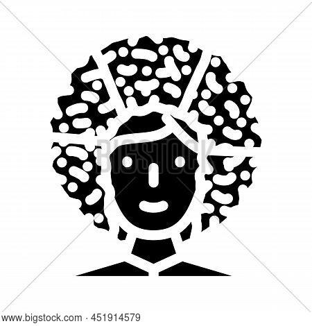 Wig Fan Glyph Icon Vector. Wig Fan Sign. Isolated Contour Symbol Black Illustration