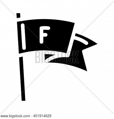 Flag Fan Accessory Glyph Icon Vector. Flag Fan Accessory Sign. Isolated Contour Symbol Black Illustr