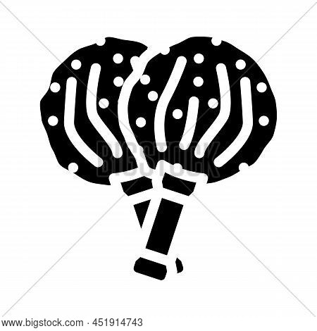 Pompom For Cheerleaders Glyph Icon Vector. Pompom For Cheerleaders Sign. Isolated Contour Symbol Bla