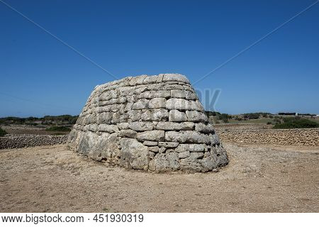 Naveta Des Tudons, The Most Remarkable Megalithic Chamber Tomb In Menorca, Balearic Islands, Spain