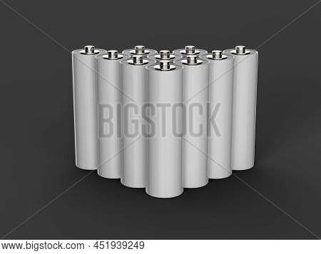 Aa Size Battery Isolated On White Background Blank Rechargeable Battery Aa Or Aaa Size 3d Illustrati