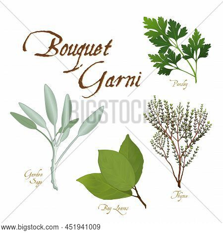 Bouquet Garni, Classic French Herb Blend For Cooking: Bay Leaves, English Thyme, Garden Sage, Italia