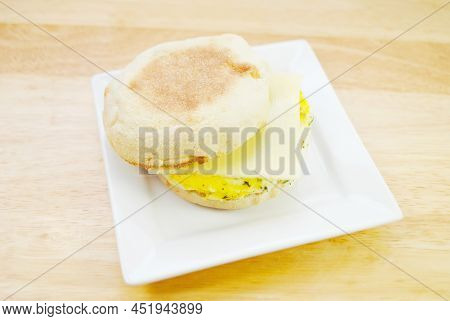 Egg And Cheese Sandwich On An English Muffin