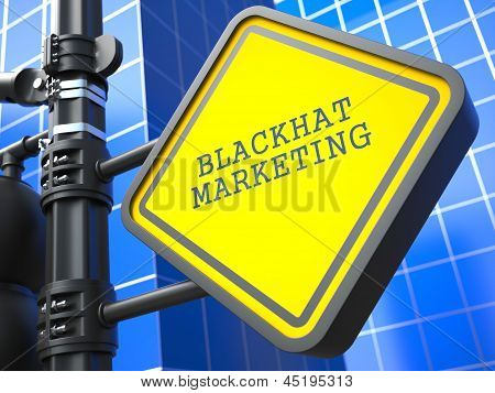 Liikeidea. Blackhat markkinointi reittimerkki.