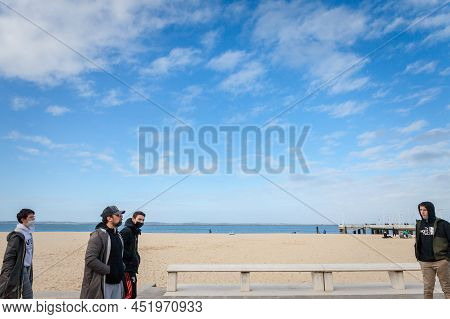 Arcachon, France - February 22, 2022: Selective Blur On The Bassin D'arachon Bay On The Arachon Wate