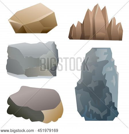 Rock And Stone Landscape Design Elements Vector