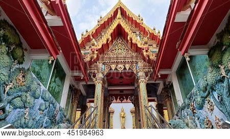 Thailand, Wat Bua Khwan Is One Of The Most Famous Temple In Nonthaburi, Especially Special Religious