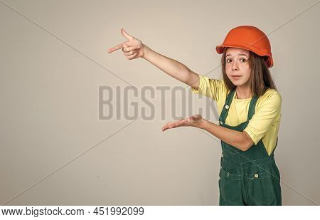 This Will Be Perfect. Kid Builder On Construction Site. Worker Engineer. Architect In Workshop. Reno