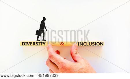 D And I, Diversity And Inclusion Symbol. Concept Words D And I, Diversity And Inclusion On Blocks On