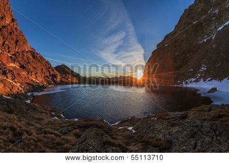 Caltun Lake In Fagaras Mountains