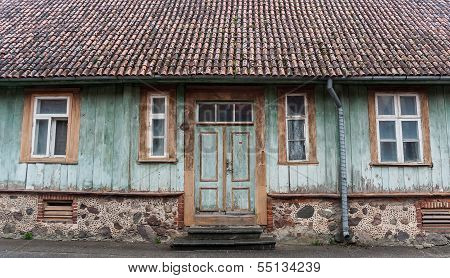 Front Of An Old House In Viljandi