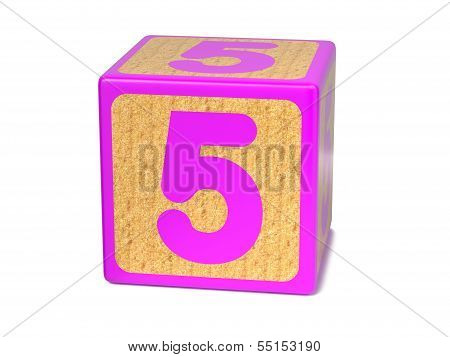 Number 5 - Childrens Alphabet Block.
