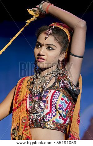 Traditional Dressed Dancer In Khajuraho