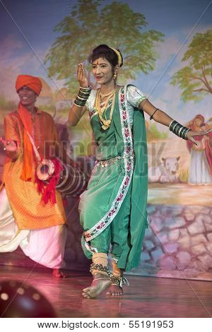 Traditional Dressed Dancer In Khajuraho