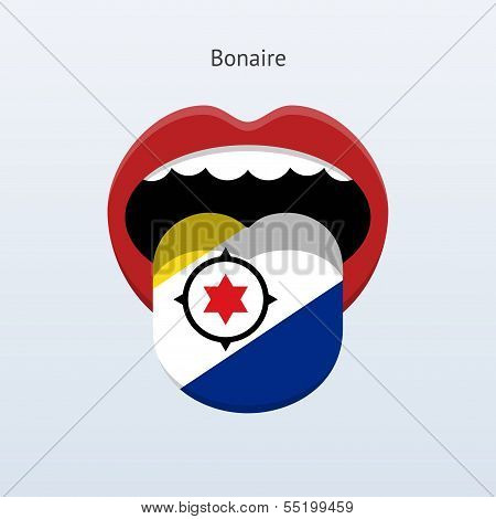 Bonaire language. Abstract human tongue.