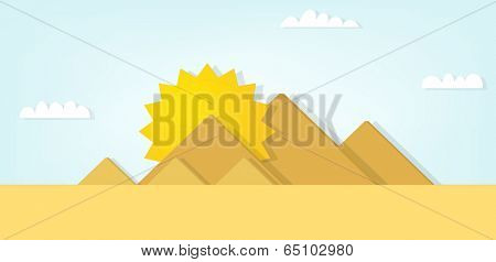 vector landscape with the Egyptian pyramids