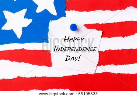 American Flag With Happy Independence Day